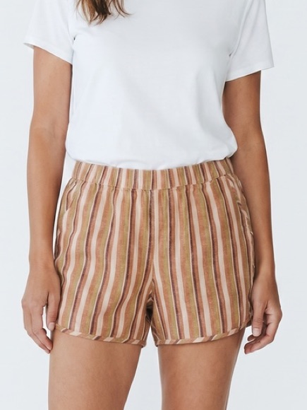 Madewell Striped Linen-Blend Shorts